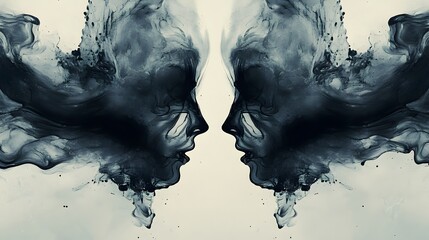 Captivating Symmetrical Ink Stains:Rorschach-Inspired Abstract Digital