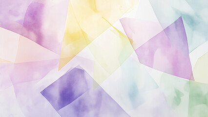 Wall Mural - Hand painted geometric watercolor abstract background image