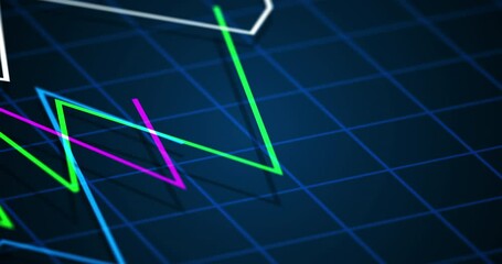 Aufkleber - Hologram, graph and increase on digital background for finance, stock trading and cryptocurrency. Economy inflation, overlay and chart, statistics and data for internet, fintech and profit growth