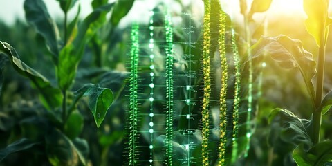 Wall Mural - genetically modified organisms advanced biotechnology innovative gene editing crop improvement futur