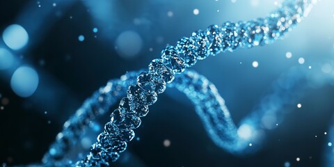 Poster - DNA molecule structure. Genetic research and Biotech science Concept. Medical science research of chromosome DNA genetic biotechnology in human genome cell.