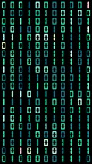Wall Mural - binary code background. vertical design in 9:16 ratio. smartphone and social media