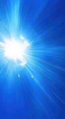 Wall Mural - Sun rays burst through blue sky