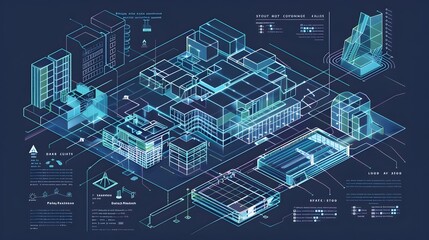 Energy Analysis Process: A technical blueprint showcasing the energy analysis capabilities of BIM, illustrating simulations of energy performance and optimization techniques for sustainability feature