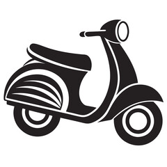 Wall Mural - Scooter silhouette isolated on a white background