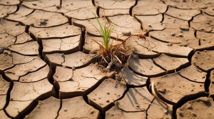 Sticker - Small plant in cracked earth