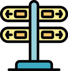 Wall Mural - stylized icon of a signpost with arrows pointing in different directions