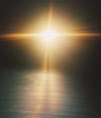 Wall Mural - Golden light over water