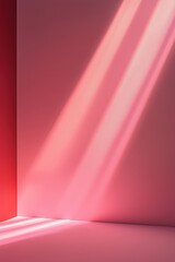 Canvas Print - Pink wall with light beams