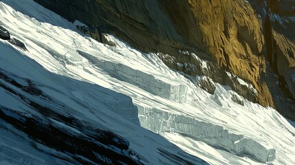 Canvas Print -   An image of a snow-covered mountain in the background with a snowboarder in the foreground, showcasing the beauty and grandeur of winter landscapes