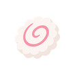 © sudowoodo - Cartoon icon of Narutomaki, Japanese surimi fish cake. Simple flat color vector style illustration.