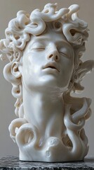 Marble Sculpture of Medusa with Serpent Hair - Classical Art