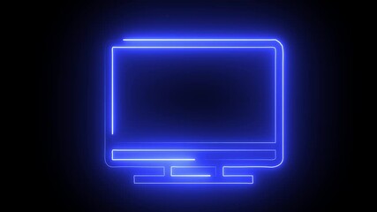 Glowing colored neon frame with moving lines on a transparent alpha channel background in a seamless loop. VJ backdrop for club, show, music video, presentation, Electronic device.
