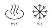 © byramadanti - Hot and Ice icon set for beverage drink or food. Simple, outline, flat isolated. Can use as symbol in restaurant cafe coffee shop menu.