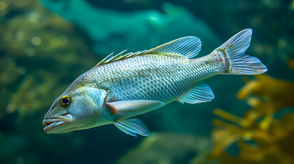 Wall Mural - Close-up of a Fish Swimming in the Ocean