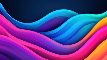 Wall Mural - colorful glowing lines forming abstract waves and curves, creating a vibrant and futuristic wallpape