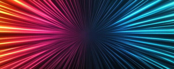 Wall Mural - colorful glowing lines radiating from a central point, creating a vibrant, abstract wallpaper with a