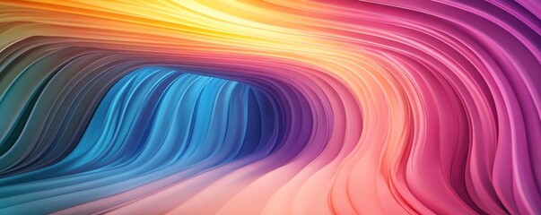Wall Mural - futuristic colorful lines of light curving through abstract geometric shapes, forming a glowing, con