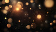 © Aimee - Abstract Gold Bokeh Lights on Black Background Elegant celebration, luxury design, festive atmosphere