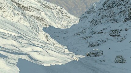   Man snowboarding down mountain beside ski slope