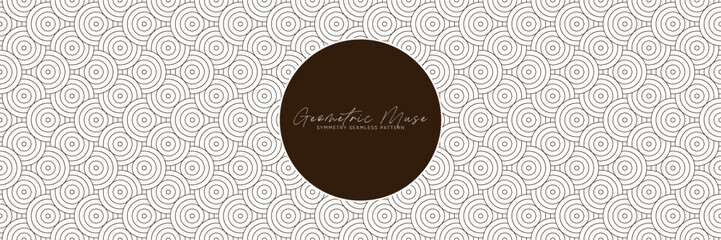 white seamless geometric pattern with concentric circles. minimalistic abstract vector design for mo