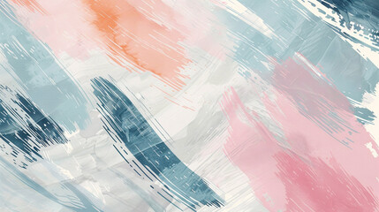 Wall Mural - Abstract brush strokes in pastel tones – artistic and organic brush strokes, gentle pastel colors for a modern yet soft office setting.