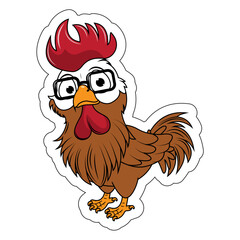 Wall Mural - Cute rooster animal cartoon