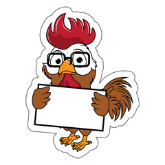 Wall Mural - Cute rooster animal cartoon