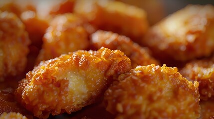 Sticker - Close up of fast food chicken nuggets showcasing