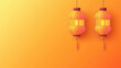 © CEVmemories - chinese new year background, lanterns hanging on the wall orange