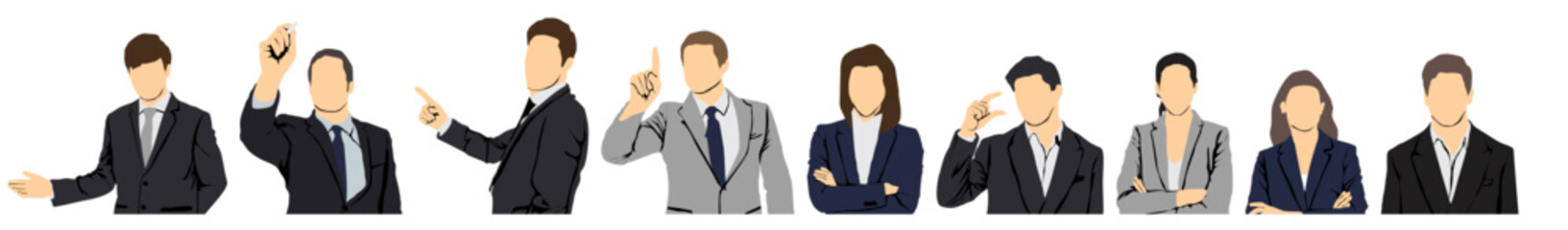 Wall Mural - business people half isolated 