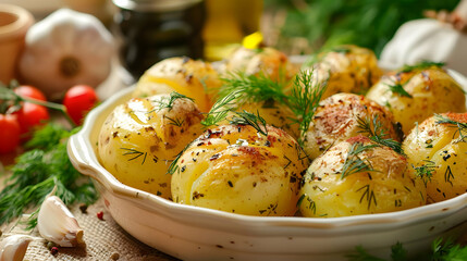 baked potatoes with herbs