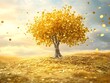 © Aodsy - Golden Tree with Leaves of Coins in a Serene Landscape