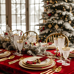 christmas table set