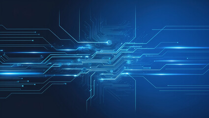  A futuristic digital network illustration set against a vibrant, electric blue background, evoking a sense of modernity and innovation