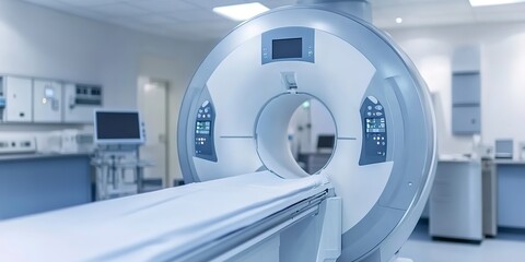 Wall Mural - MRI - Magnetic resonance imaging scan device in Hospital. Medical Equipment and Health Care 