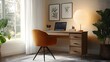© Warakorn - Scandinavian-inspired home office with a simple desk, laptop, and cozy decor, emphasizing comfort and productivity
