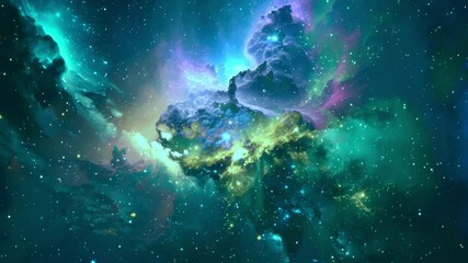 Wall Mural - colorful nebula galaxy particles background