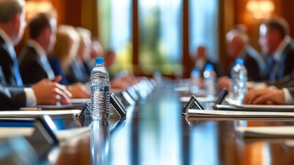 Wall Mural - A meeting where corporate executives discuss the impact of new business regulations in 2024