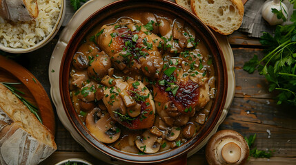 Wall Mural - Chicken and Mushroom Recipe A Delicious and Comforting Meal