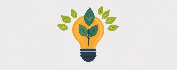 Eco-friendly app logo featuring a light bulb with green leaves, symbolizing sustainability and renewable energy concepts.