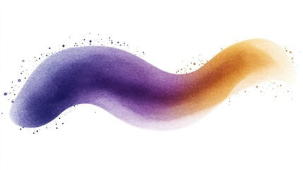 Abstract colorful wave with gradient shades of purple and orange on a white background.