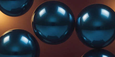 Canvas Print - floating blue spheres