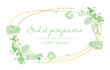 © Jule-Marigold - Monochrome flowers are put on a circular frame on a white background. The frame is made from a thin golden line of African flowers. Vintage floral frame for any design ideas.