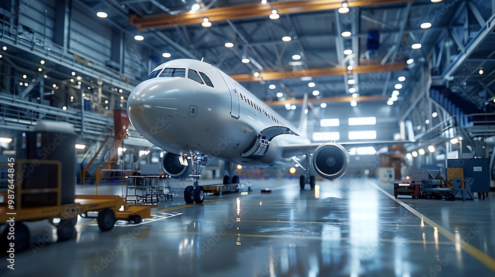 AI-enhanced assembly line in an aerospace manufacturing facility ...