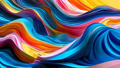 Futuristic Abstract Background Featuring Colorful Wavy Patterns and Graphic Shapes in a Vibrant Blue Cyber Design