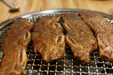 korea bbq. Grilled Marinated Galbi LA galbi