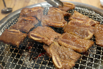 korea bbq. Grilled Marinated Galbi LA galbi