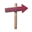 © นุชรี อังคะคำมูล - Wooden signpost with an arrow, white isolated background