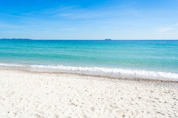 tropical beach with blue sky